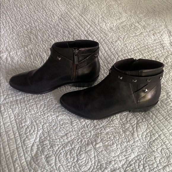 Black Ankle Boots with Studded Detail - Picture 2 of 8